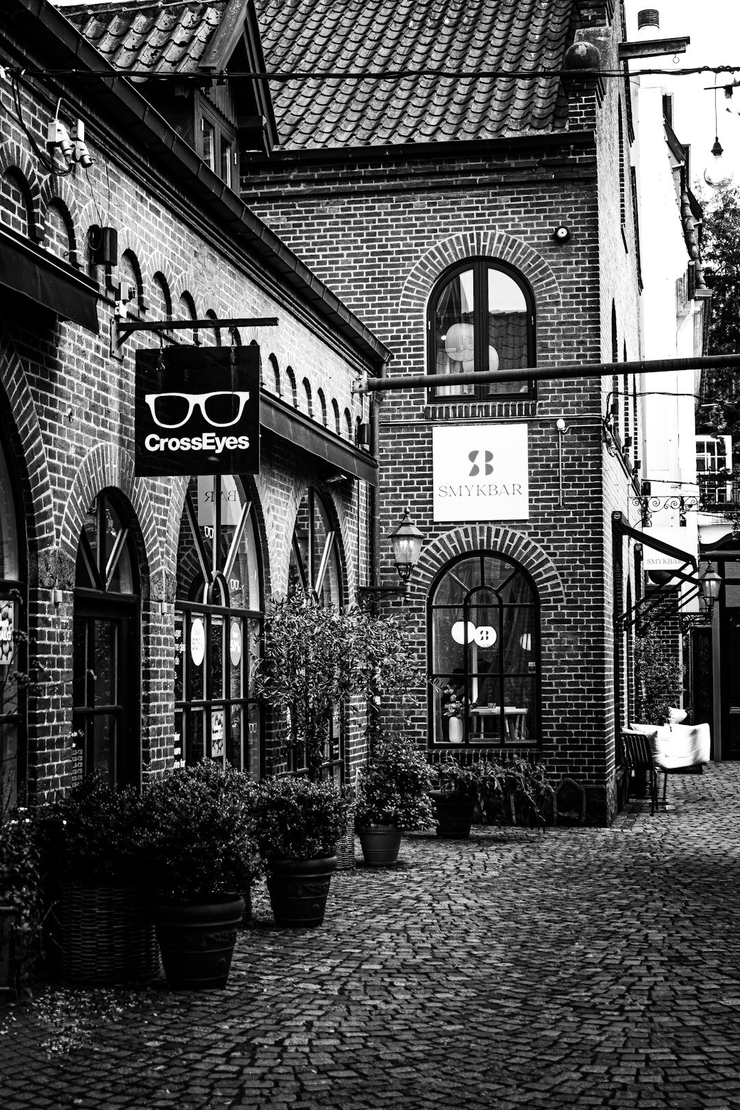Cobblestone street in Odense old town